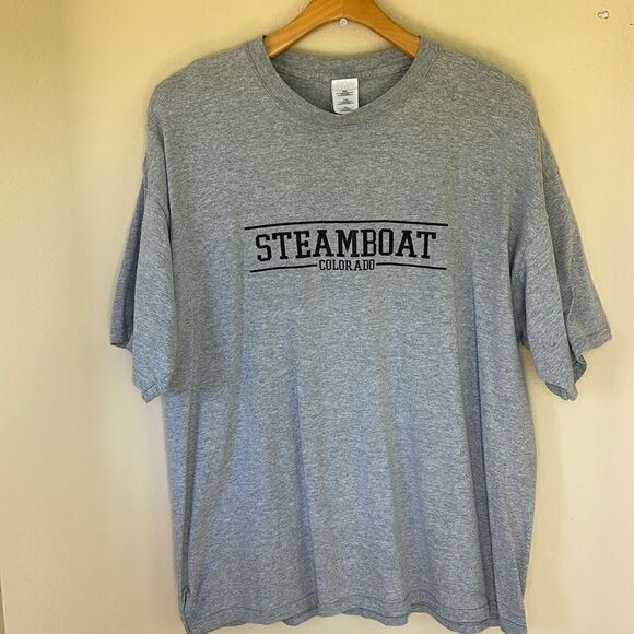 Steamboat Colorado T-Shirt‎ Gray Mens Gildan Size XXL - Picture 1 of 6